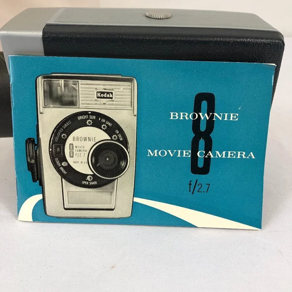 Vintage Kodak Brownie 8 mm f/2.7 Movie Camera In Box With Manual